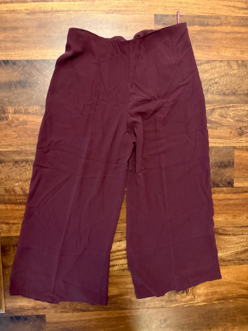 Eileen Fisher NWT Silk Georgette Crepe Palazzo Pants in Burgundy size medium